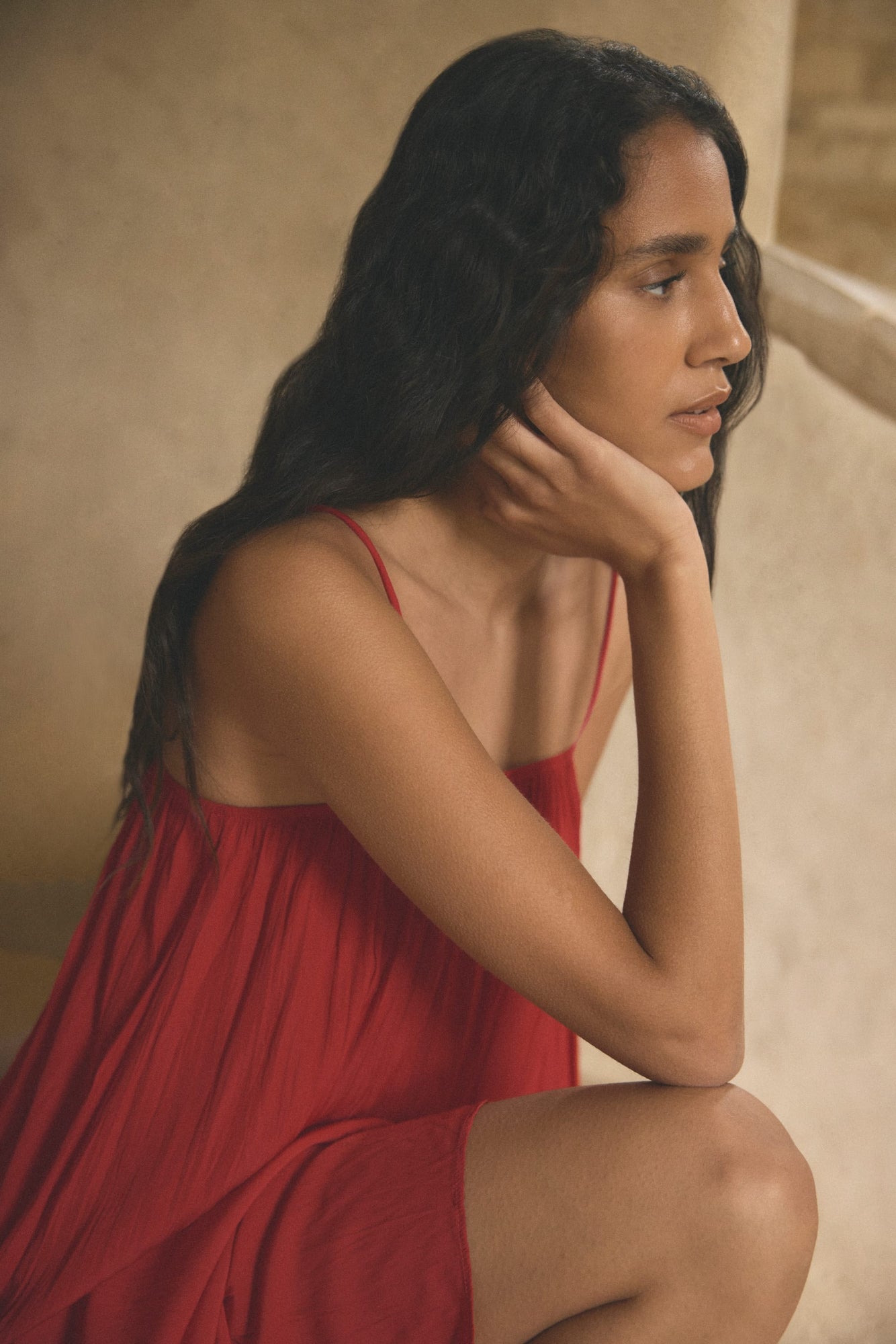 Aya | Solange Crinkled Maxi Dress in Size Small