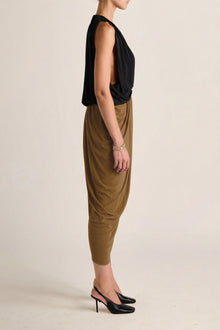Solina Drape Skirt | Olive Ochre