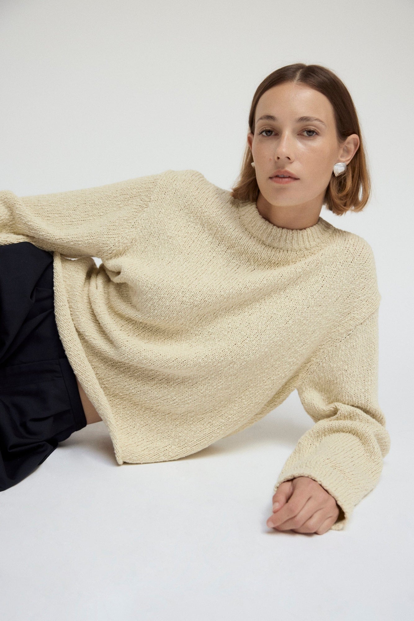Mali | Sonya Textured Organic Cotton Sweater in Size Small