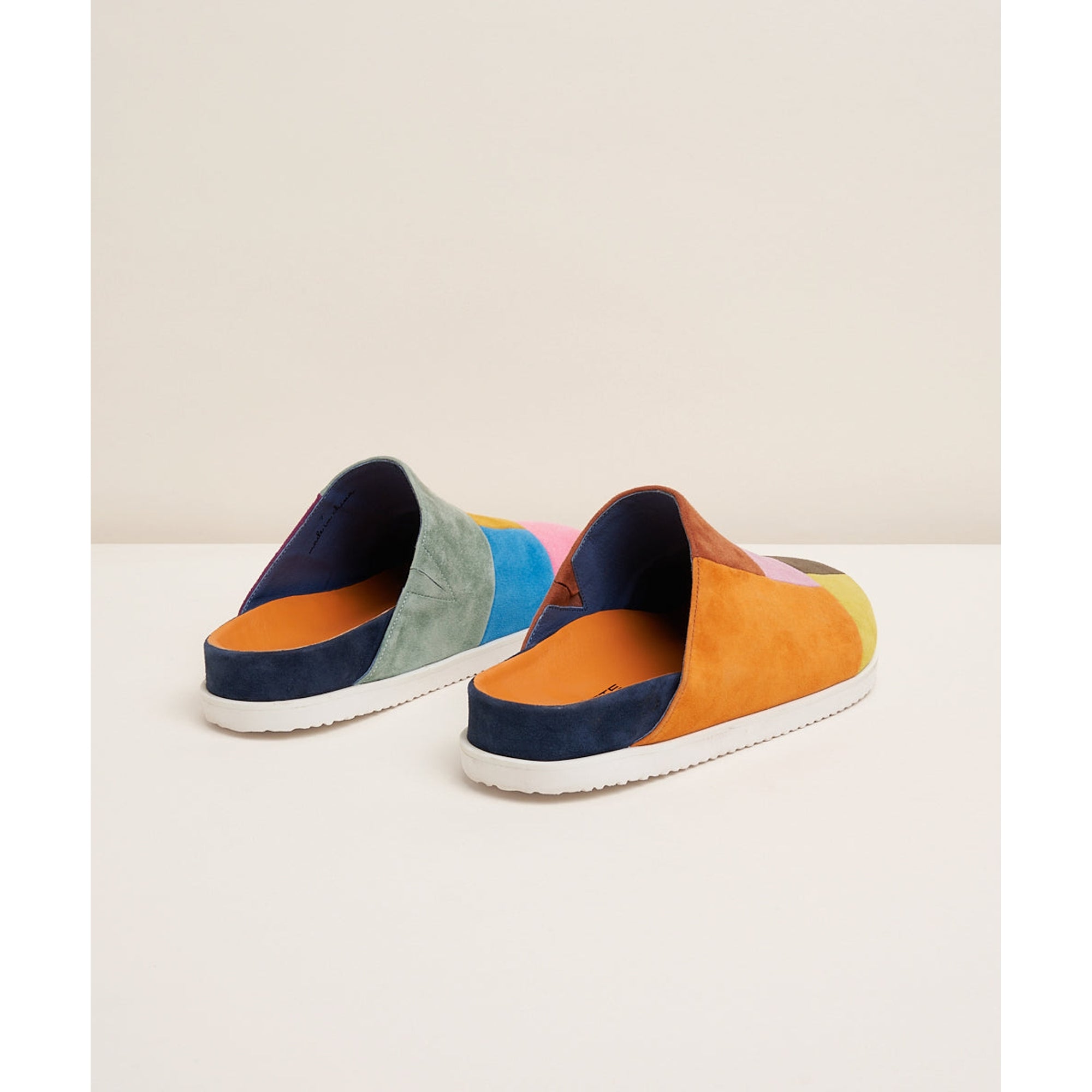 Sparkie Suede patchwork slide clogs | Nassau