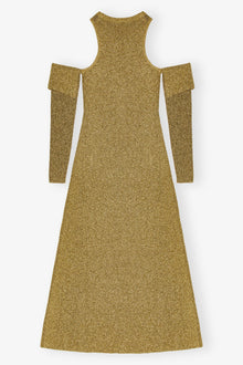 Sparkle Cold Shoulder Maxi Dress | Gold