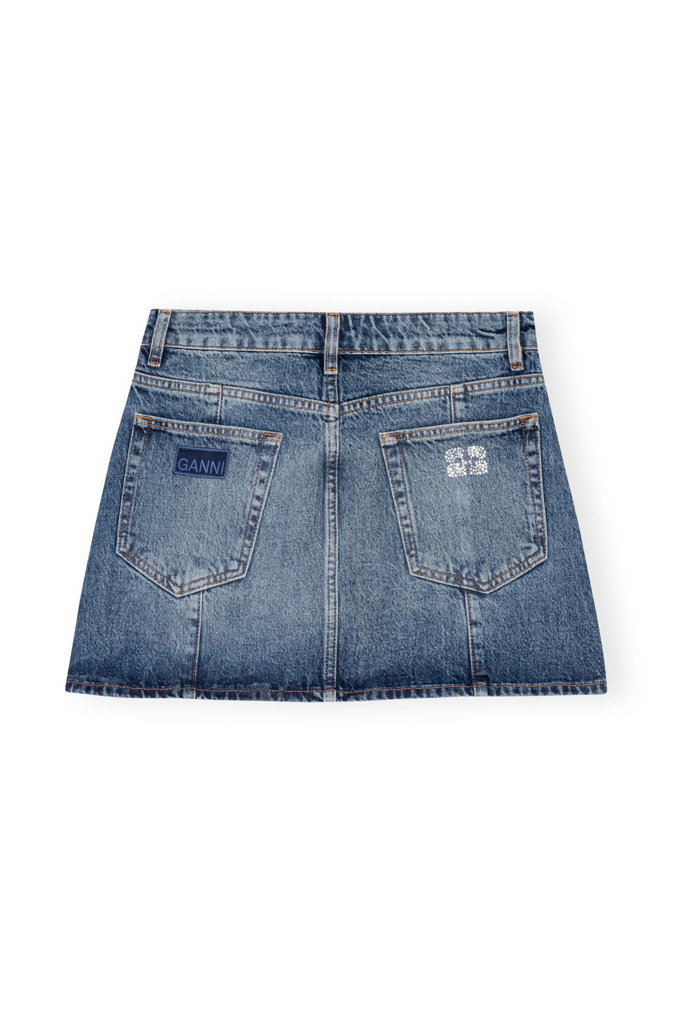 Sparkle Logo Denim Mini Skirt | Tint Wash