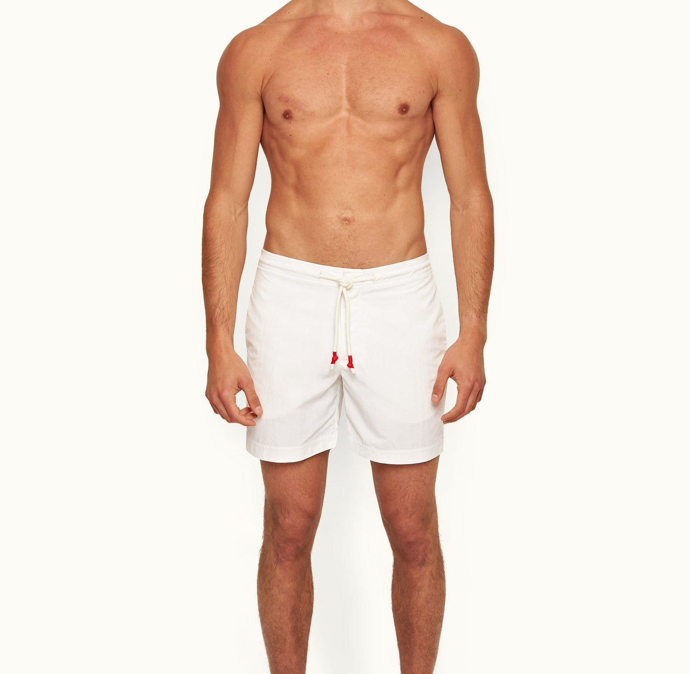 Standard Bonded Mid-Length Bonded Drawcord Swim Shorts | White