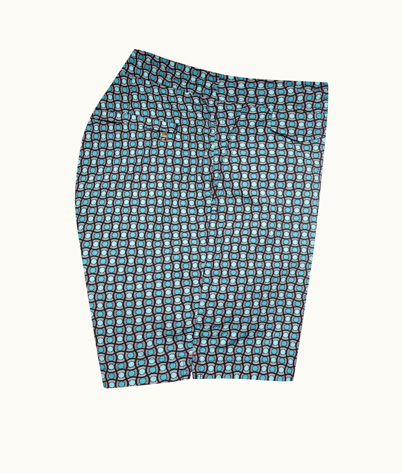 Standard Geo Tela Drawcord Mid-Length Swim Shorts | Crystal Sea
