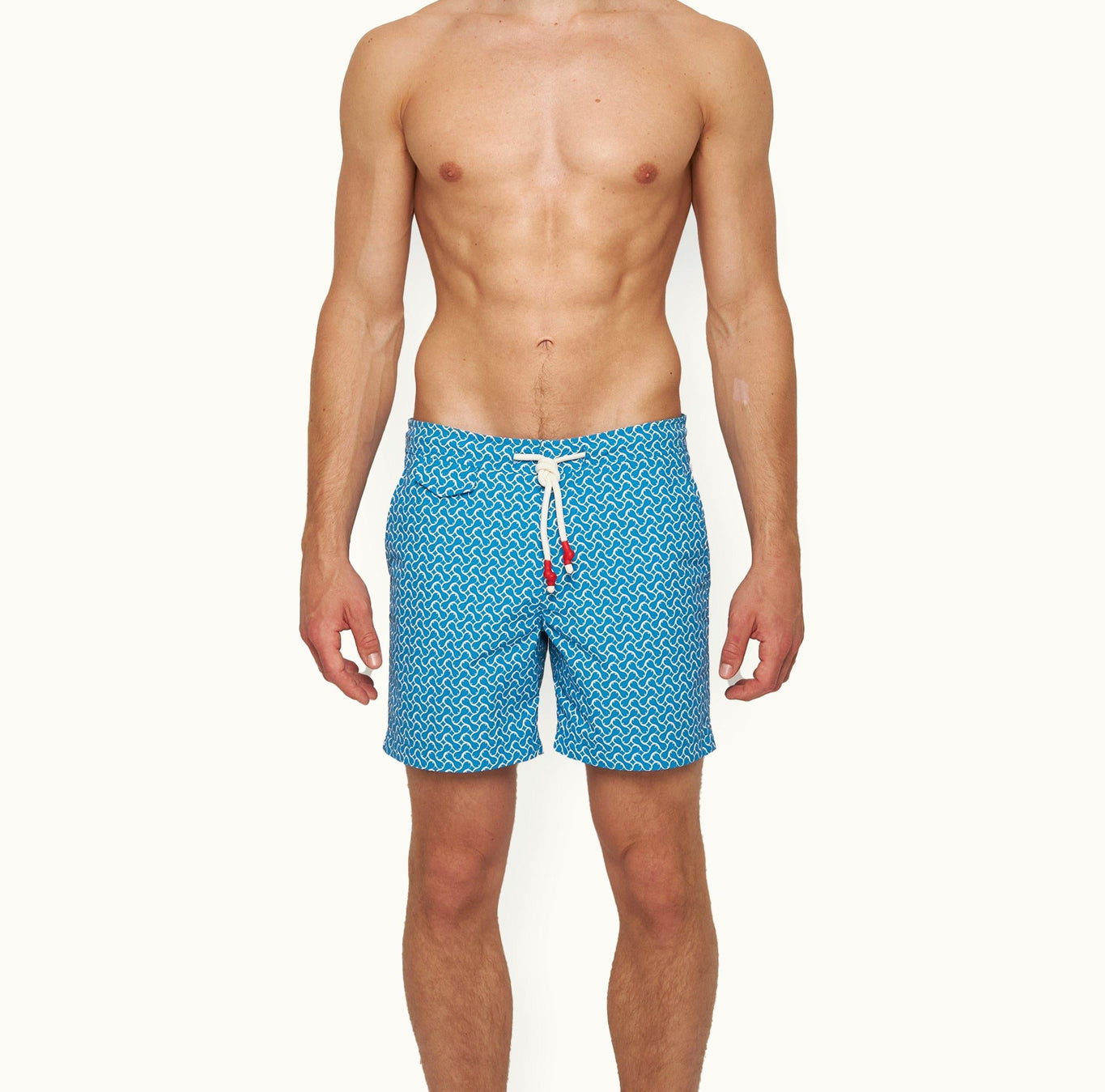 Standard Geometric Mid-Length Drawcord Swim Shorts | Tidal