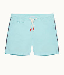 Standard Piping Drawcord Mid-Length Swim Shorts | Clear Sky