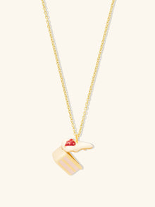 Strawberry Shortcake Locket Necklace | Multicolor Enamel | 14K Gold Plated Brass