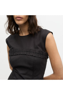 Stretch Cotton Corset Mini Dress | Black
