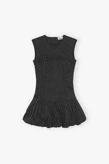 Stretch Cotton Corset Mini Dress | Black