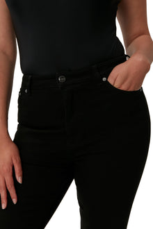 Stretch Cropped Jeans | Black/Black