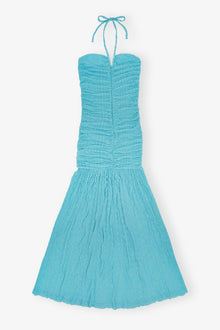 Stretch Lace Halter Neck Dress | Blue Curacao