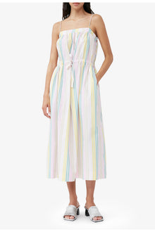 Stripe Cotton Maxi Strap Dress | Multicolour