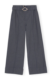Stripe Wide Leg Trousers | Sky Captain