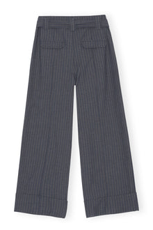 Stripe Wide Leg Trousers | Sky Captain