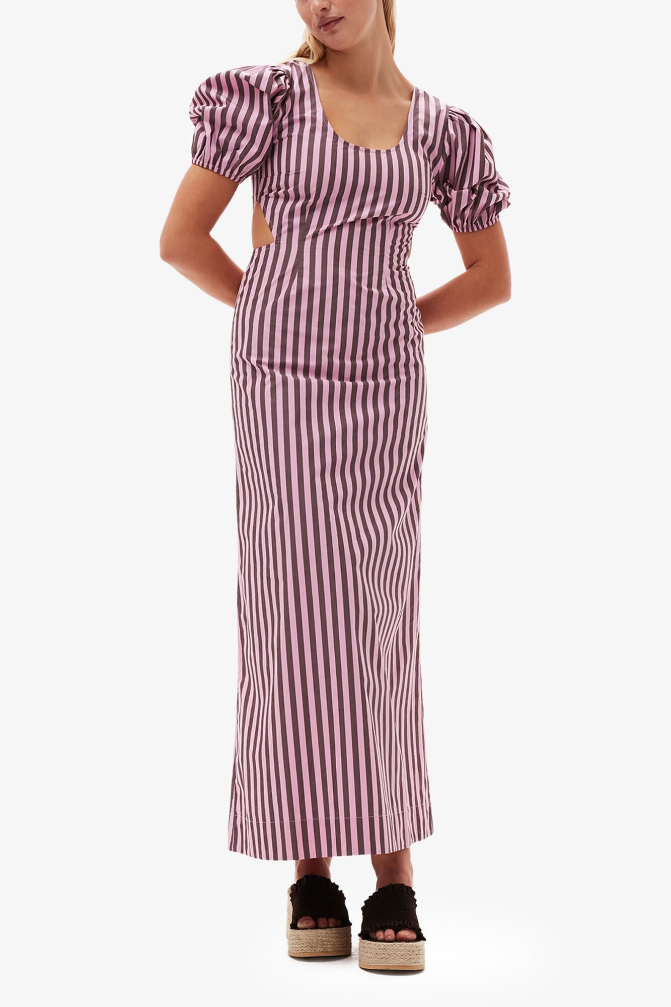 Striped Cotton Cutout Dress | Bonbon