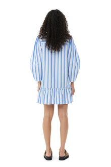 Striped Cotton Mini Shirt Dress | Silver Lake Blue