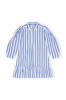 Striped Cotton Mini Shirt Dress | Silver Lake Blue