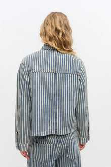 Striped Denim Jacket | Soft Chambray