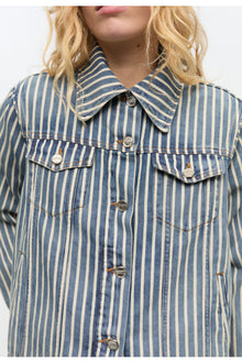 Striped Denim Jacket | Soft Chambray