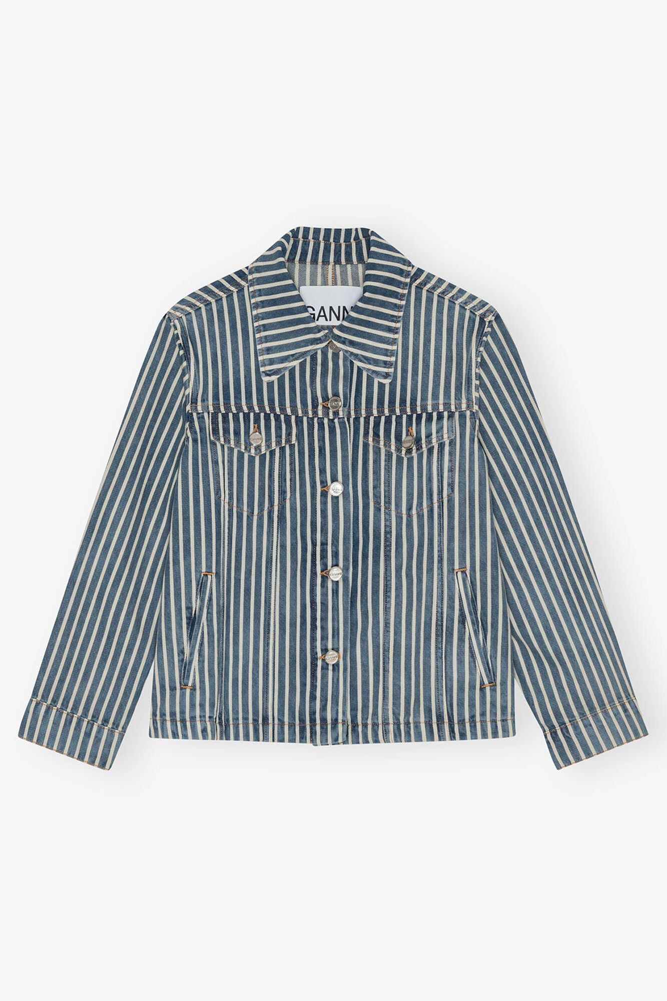 Striped Denim Jacket | Soft Chambray