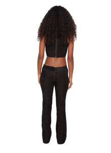 Womens | Suede Tie Top | Black