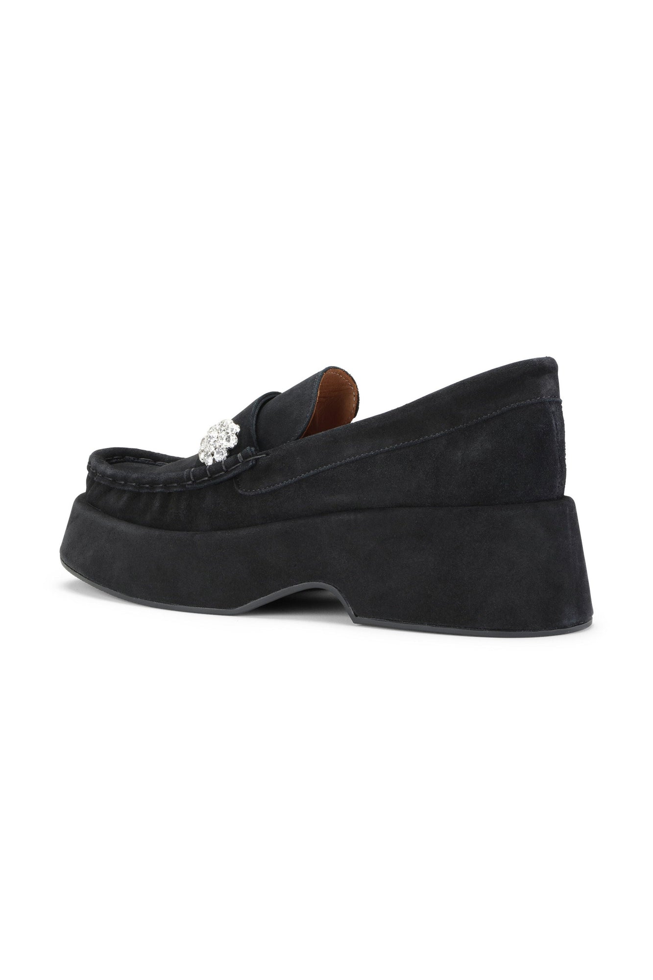 Suede Jewel Loafers | Black