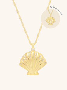 Sundaze Shell Necklace | Natural Gemstone | 14K Gold Plated Brass