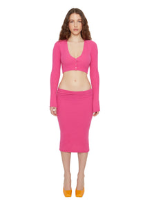 Womens | Sweet Knit Midi Skirt | Fuchsia