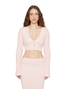 Womens | Sweet Rib Knit Cardigan | Light Pink