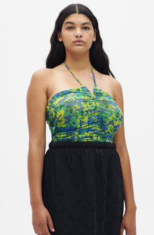Mesh Ruched Halter Top | Sulphur Spring