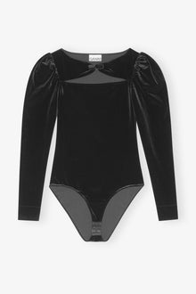 Velvet Jersey Bodystocking | Black