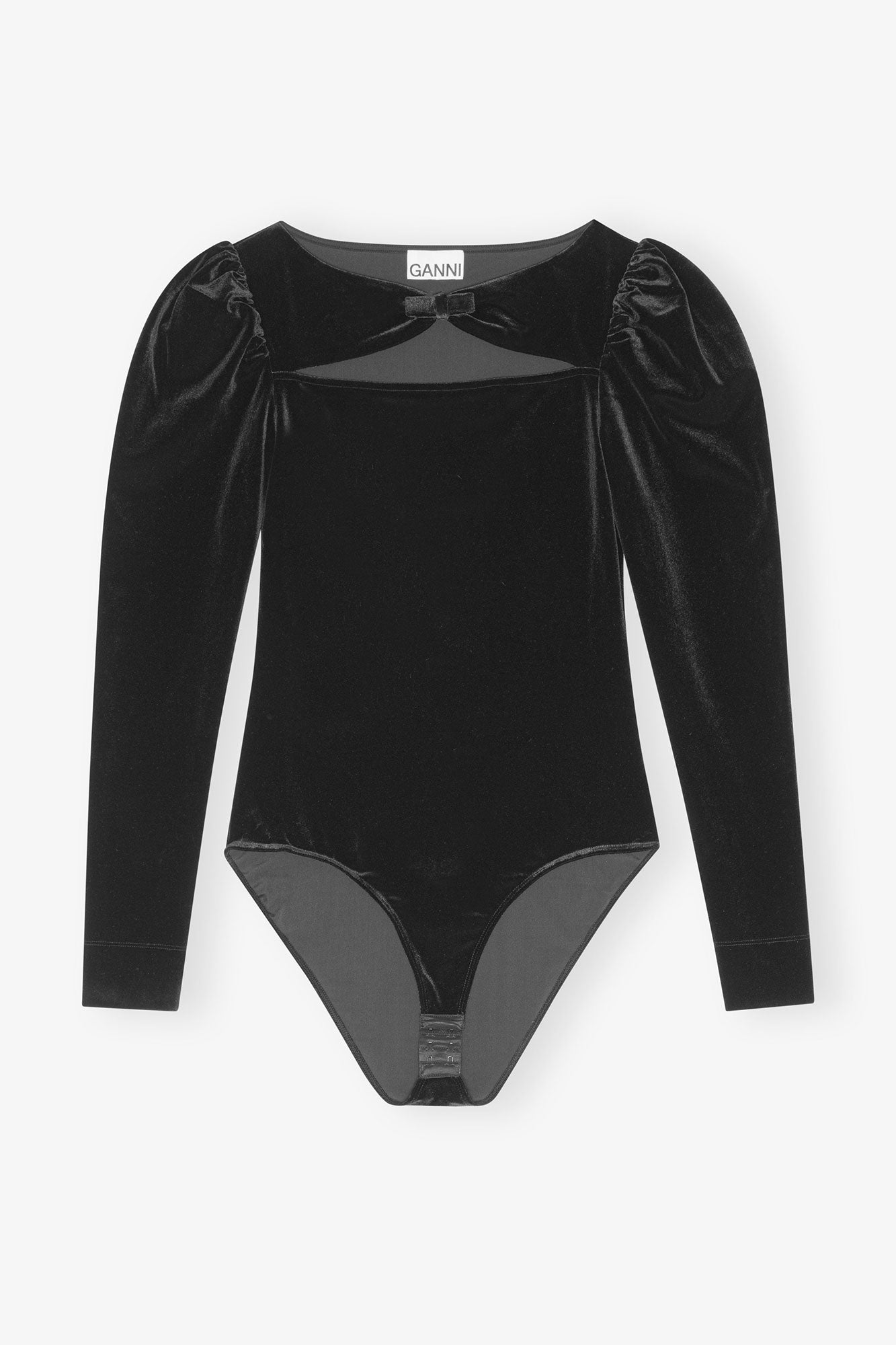 Velvet Jersey Bodystocking | Black