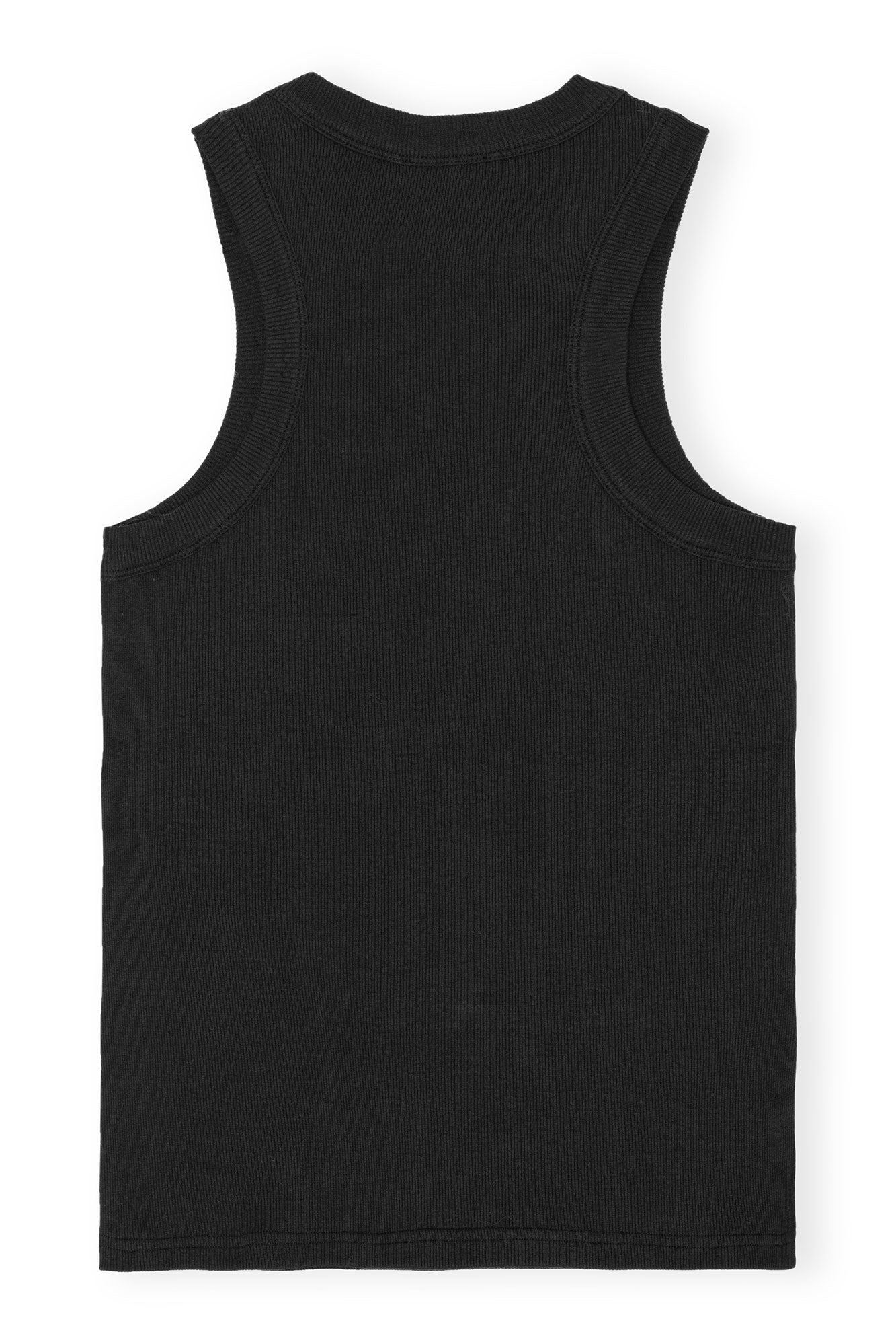 Embellished Rib Tank Top | Black