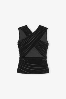 Velvet Ruched Top | Black
