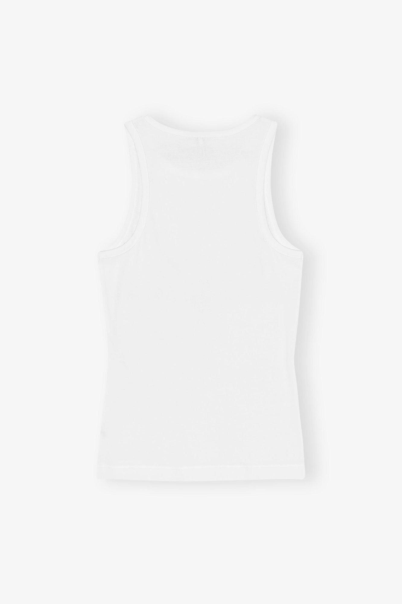 Soft Cotton Rib Rhinestone Tank Top | Bright White