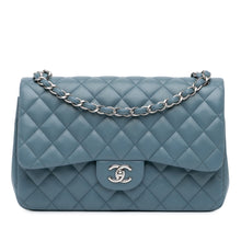 Chanel | Pre-Owned Jumbo Classic Lambskin Double Flap - II | Blue/Dark Blue