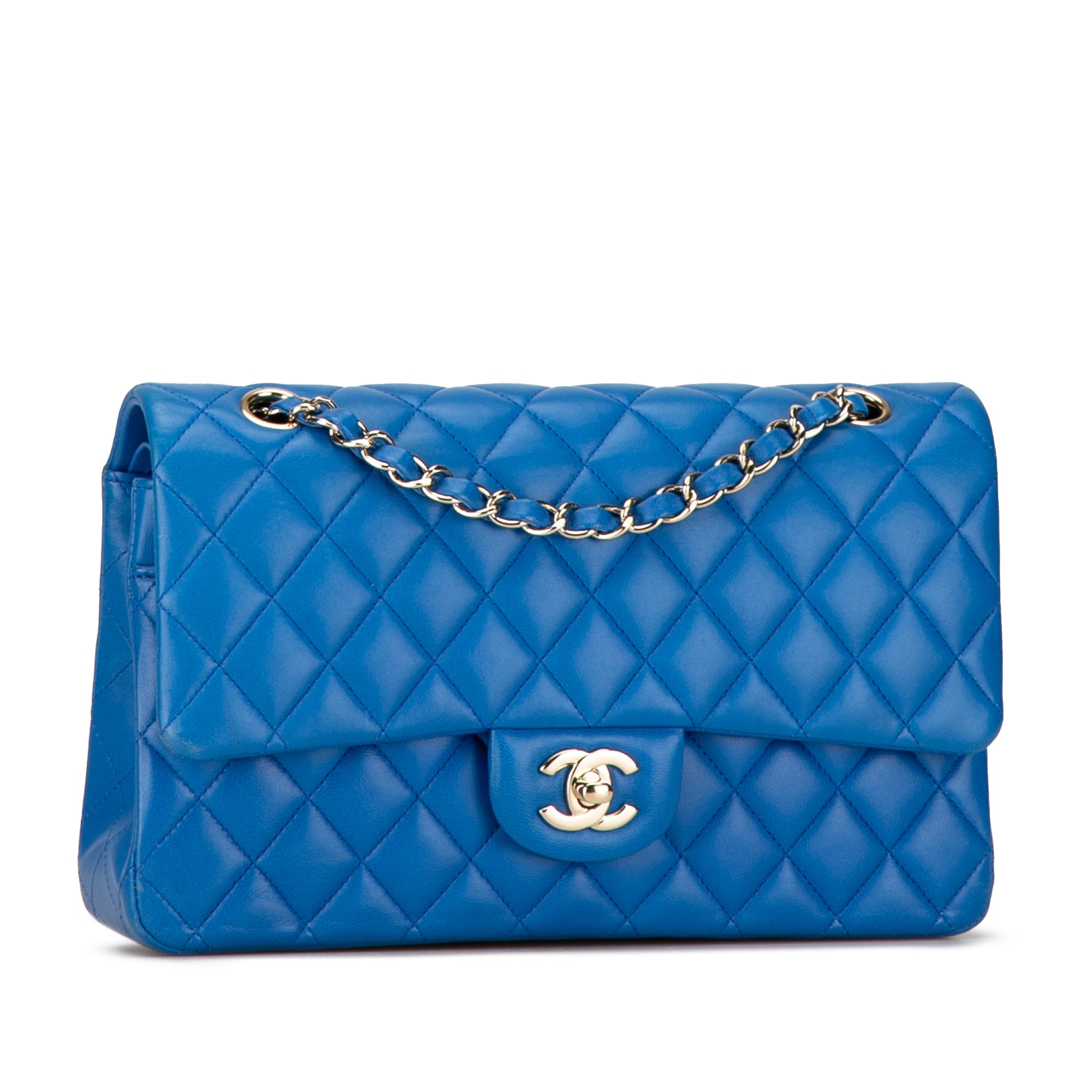 Chanel | Pre-Owned Medium Classic Lambskin Double Flap | Blue