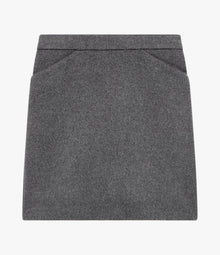 Another Tomorrow Tailored Mini Skirt in Medium Melange Grey – Cashmere Women's Skirt