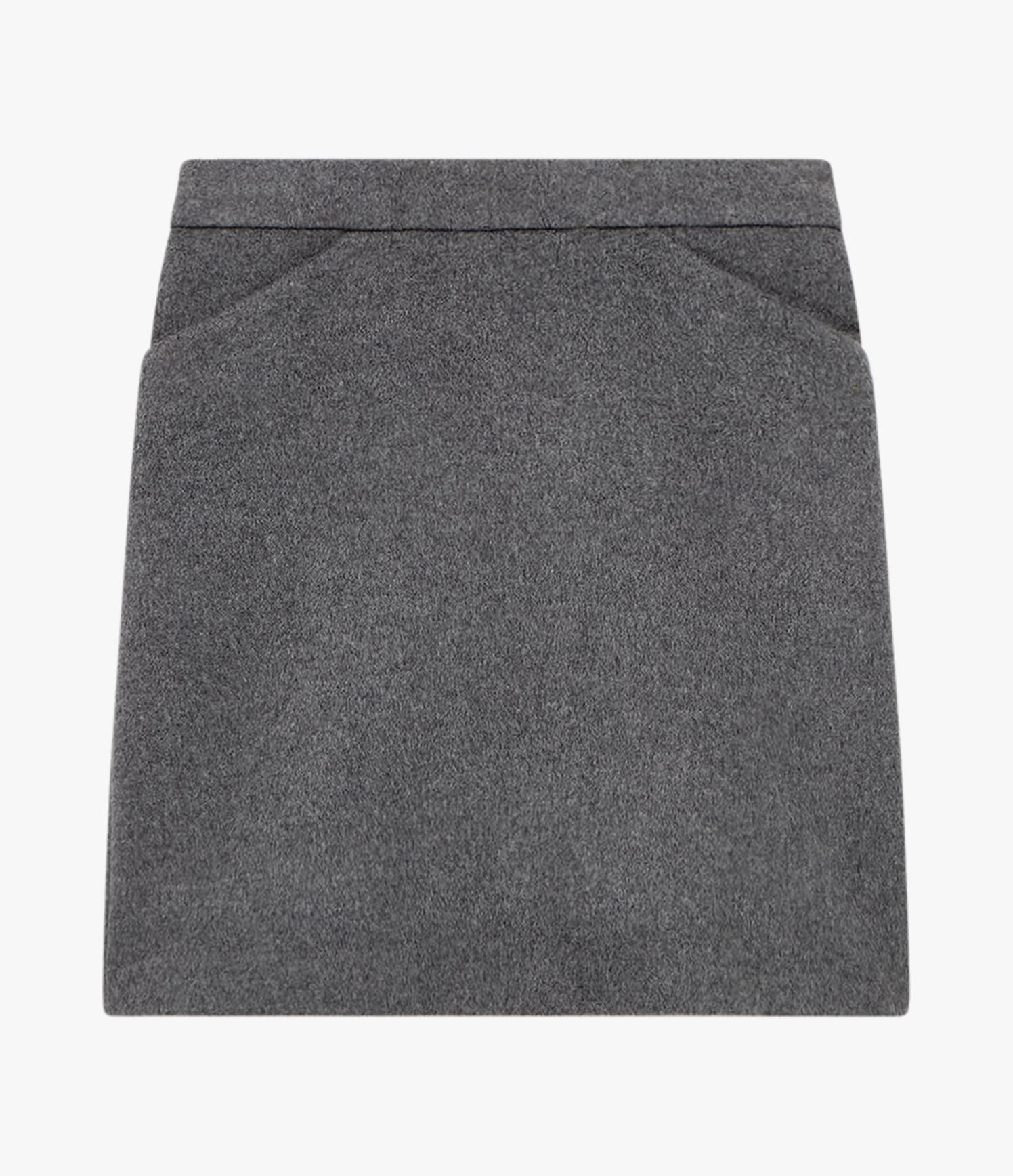 Another Tomorrow Tailored Mini Skirt in Medium Melange Grey – Cashmere Women's Skirt
