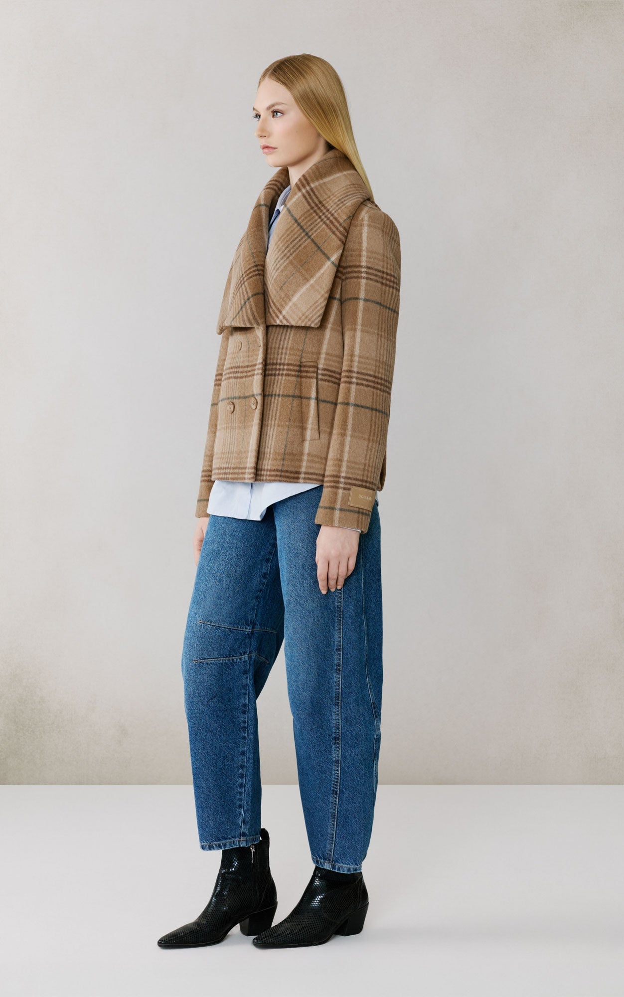 Tala-P Double Breasted Coat In Wool | Teak