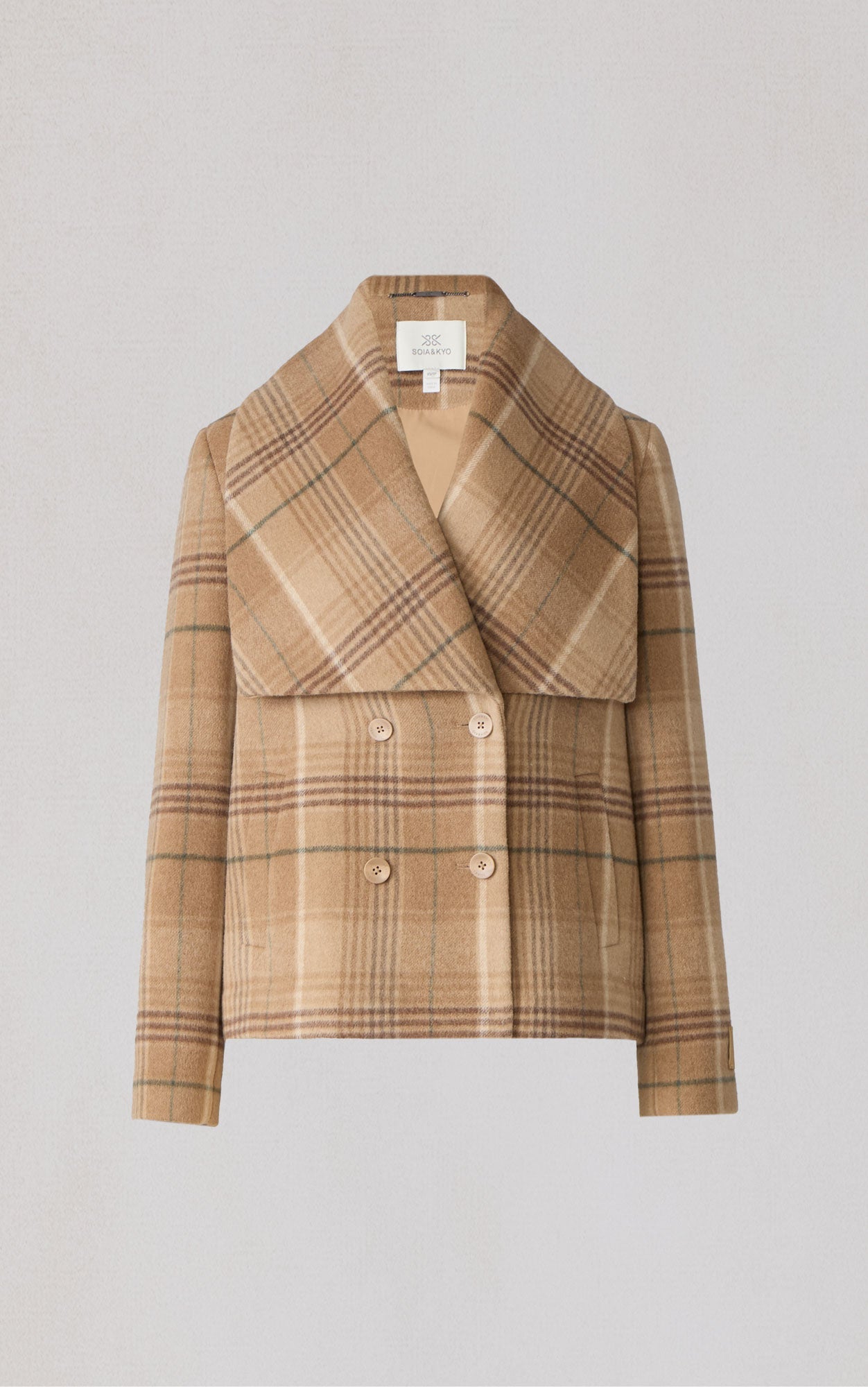 Tala-P Double Breasted Coat In Wool | Teak