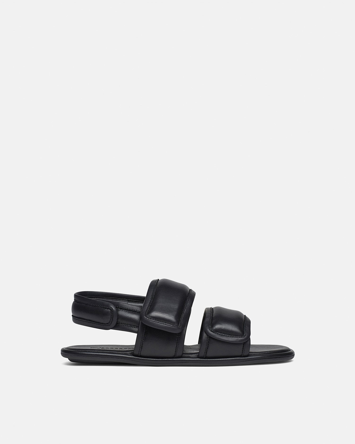 Mens | Tarrus Mens Rounded Toe Padded Flat Sandals | Black