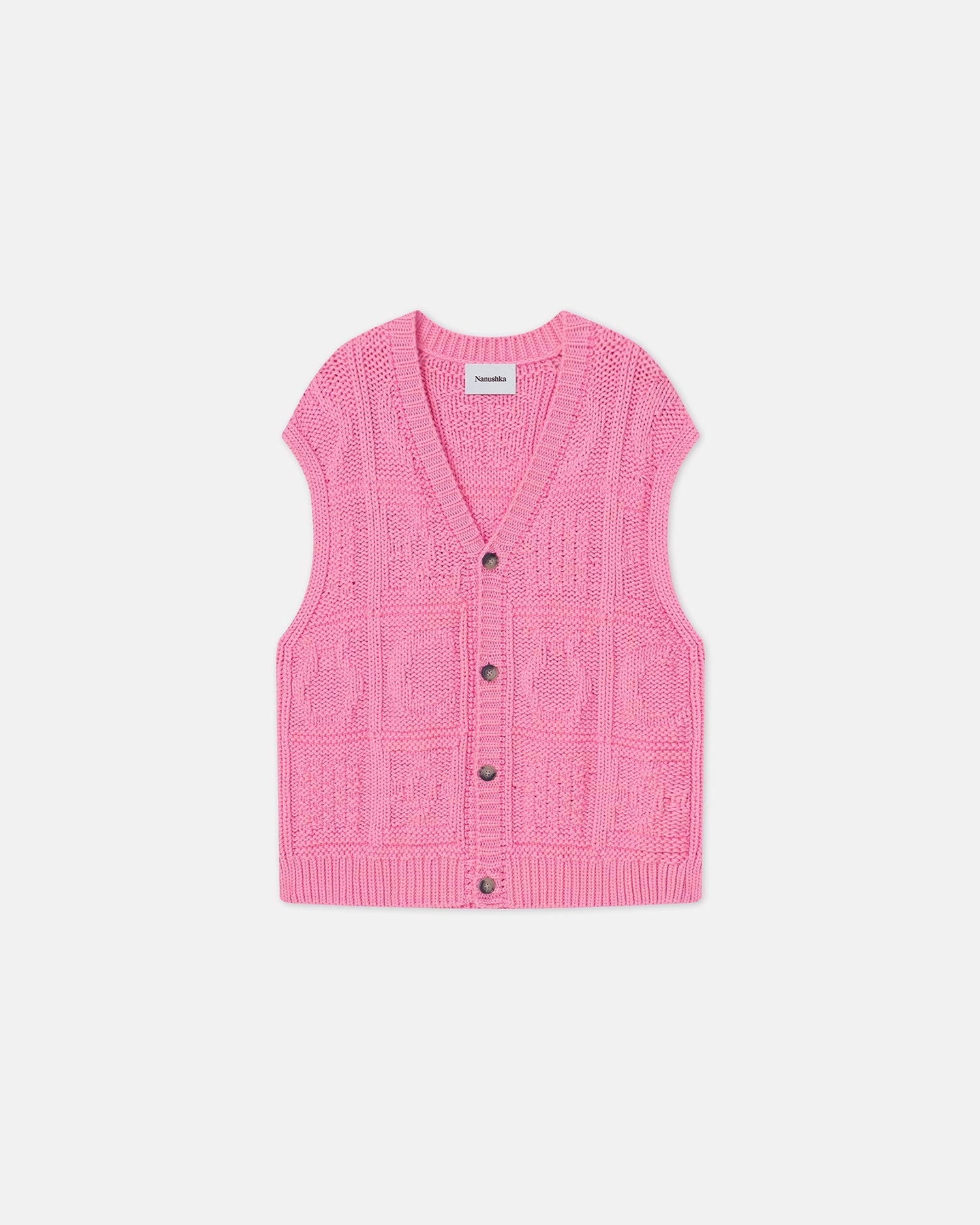 Unisex | Terence Cable-Knit Cotton-Blend Vest | Pink