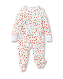 Baby onesie with a pattern on a white background