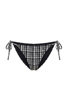Womens | Iris Bikini Bottom Puckered Plaid | Noir