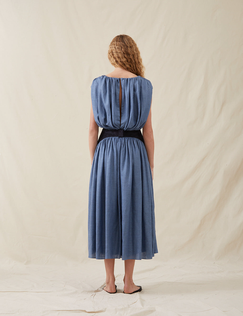Womens | The Soft Gathered Dress | Chambray