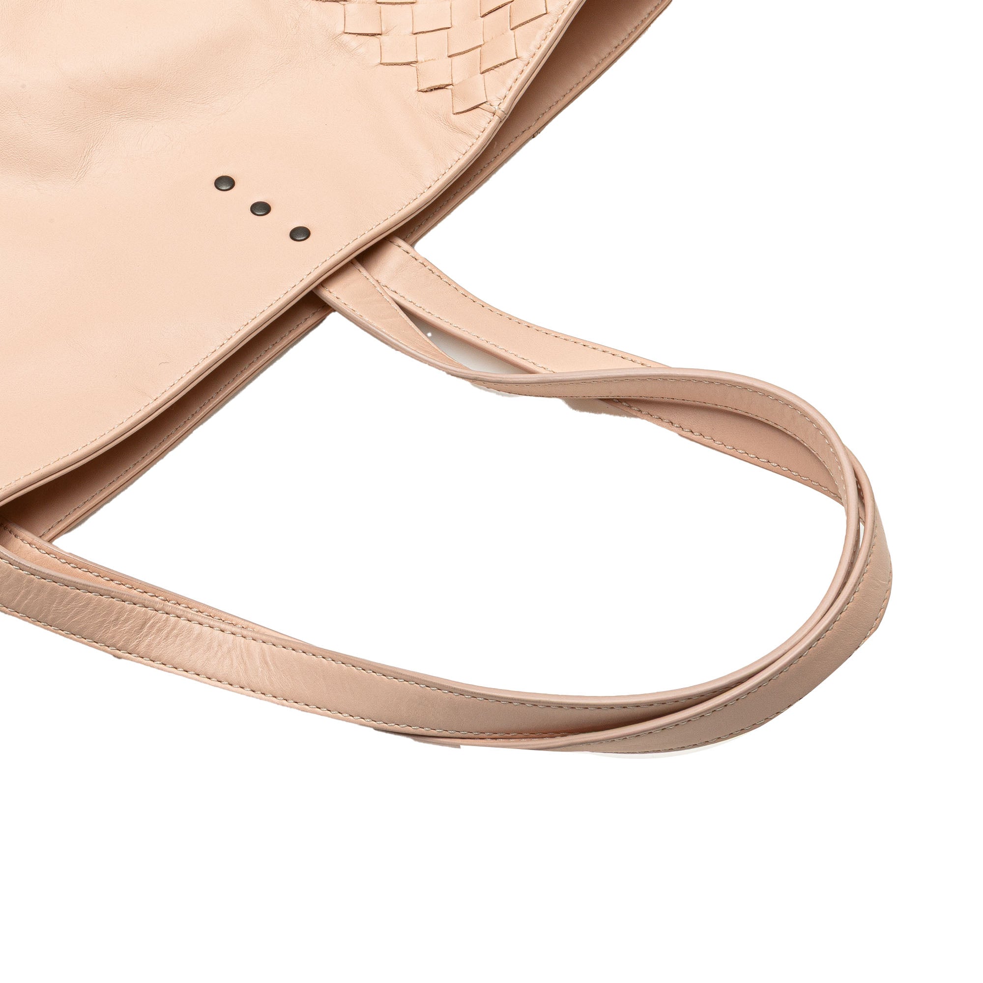 Bottega Veneta | Pre-Owned Leather Intrecciato Tote | Pink/Light Pink