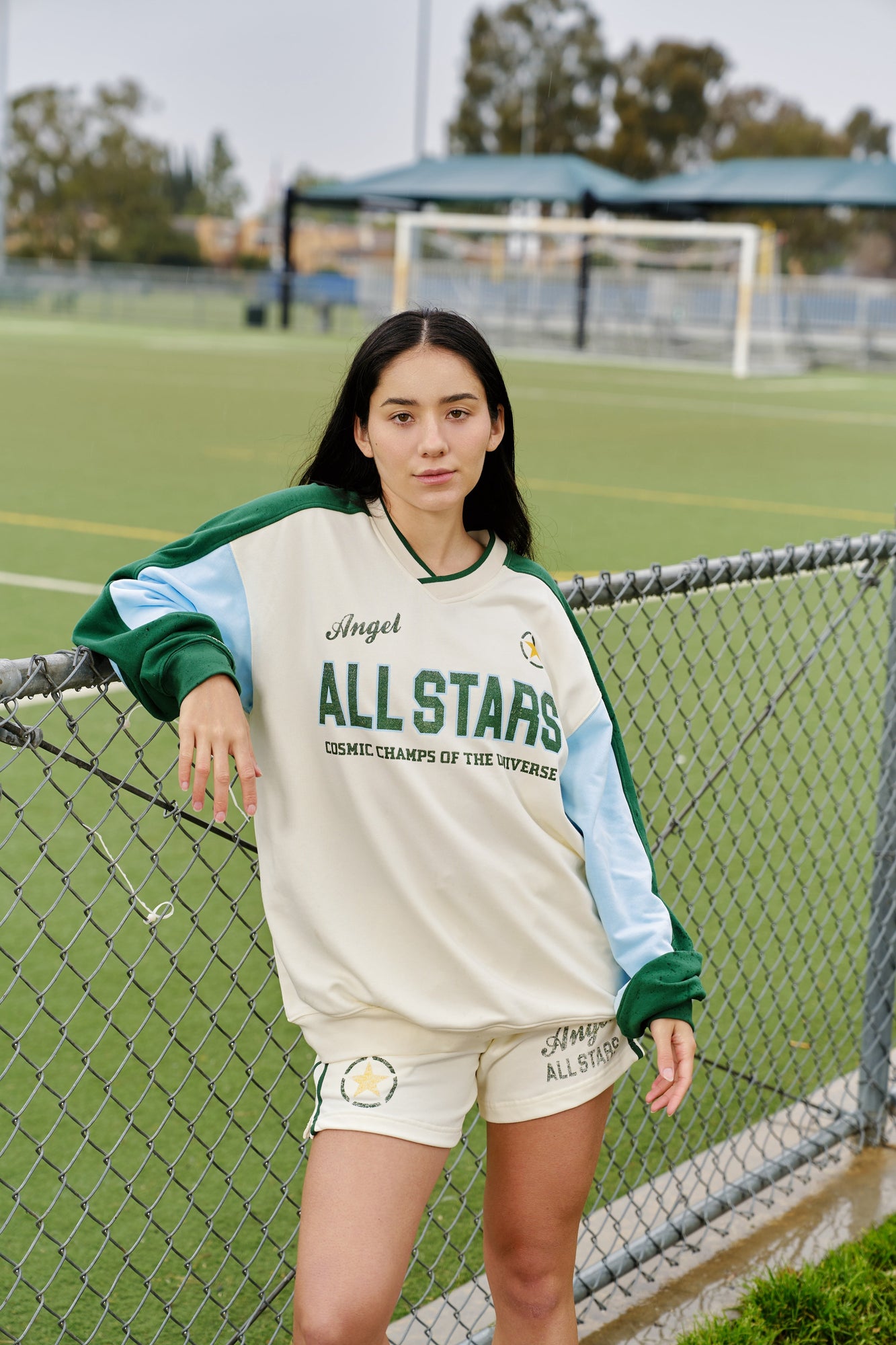 Angel All-Stars V-Neck Sweatshirt | Pearl