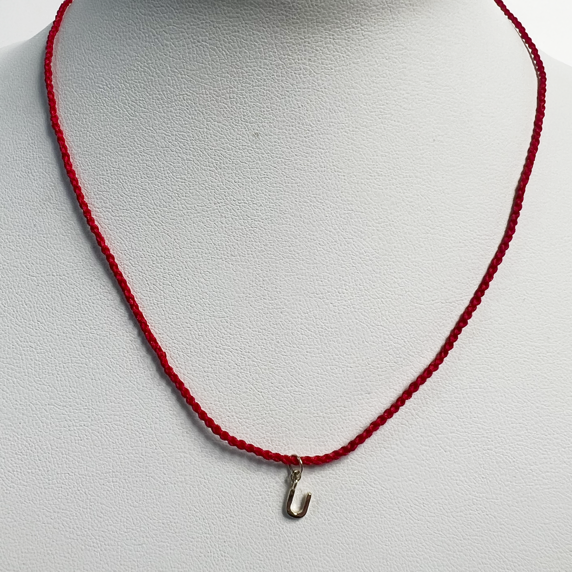 Friendship Initial Necklace | 10K Yellow Gold | Red