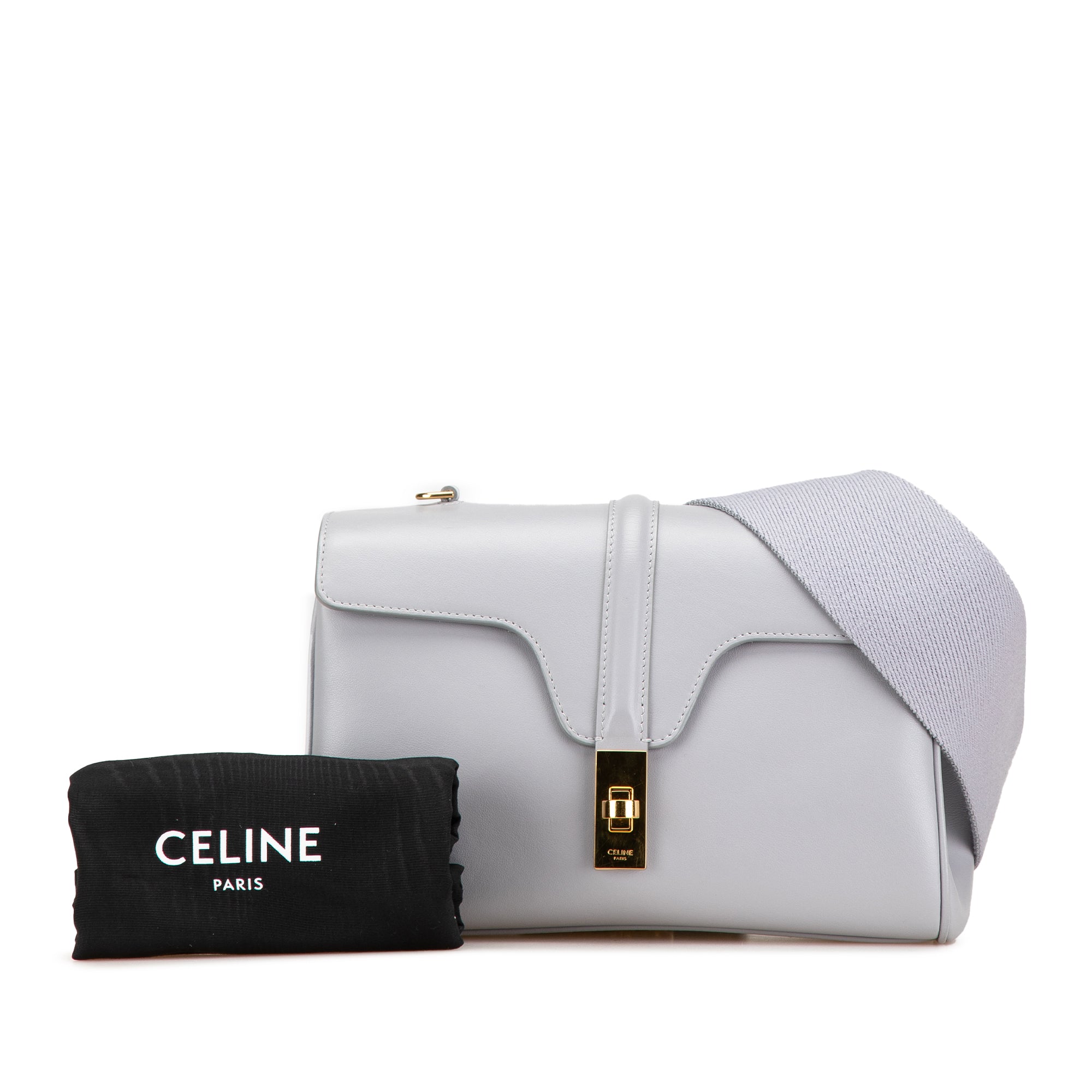 Celine | Pre-Owned Teen Smooth Calfskin Soft 16 Crossbody | Gray